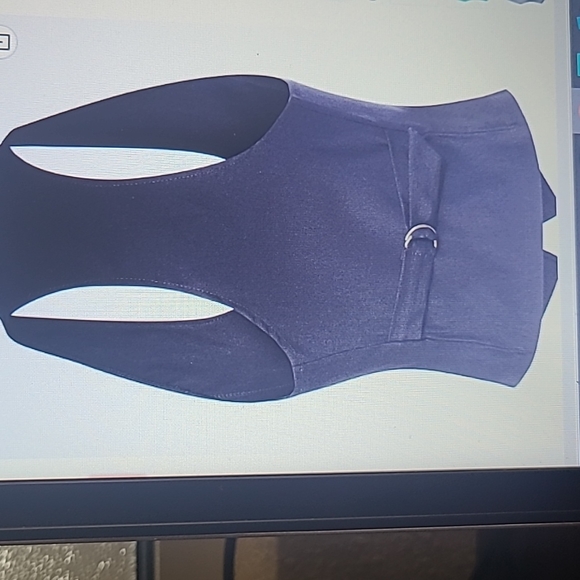 NWT Design by Olivia Women's Racerback Tuxedo Suit Waistcoat BLK LG Button Vest - Picture 4 of 5